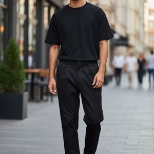 NWT Claiborne Mens Black Pants Chinos 100% Cotton Sz 34x29